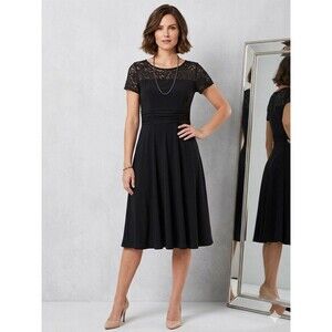 Perceptions Petite Black Lace Dress